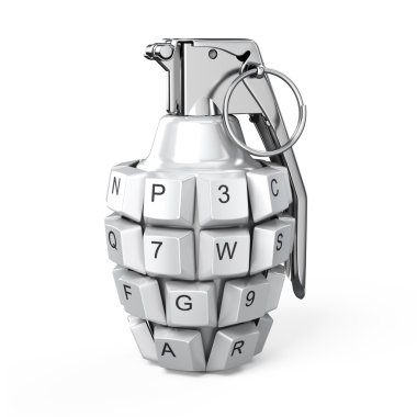 Keyboard grenade concept clipart