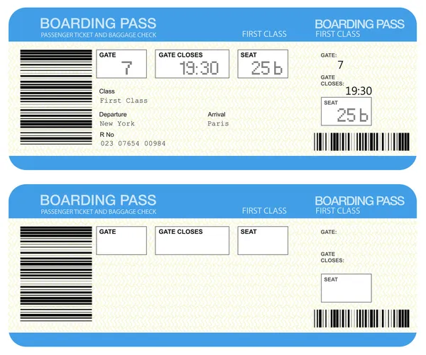 Uçak boarding pass biletleri — Stok fotoğraf