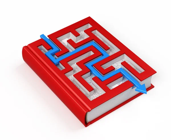 Könyv labirintus koncepció — Stock Fotó