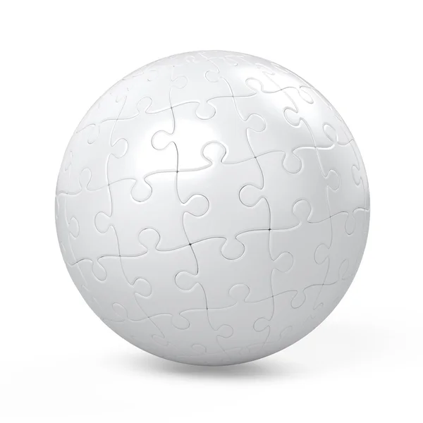Esfera branca coletada do quebra-cabeça — Fotografia de Stock