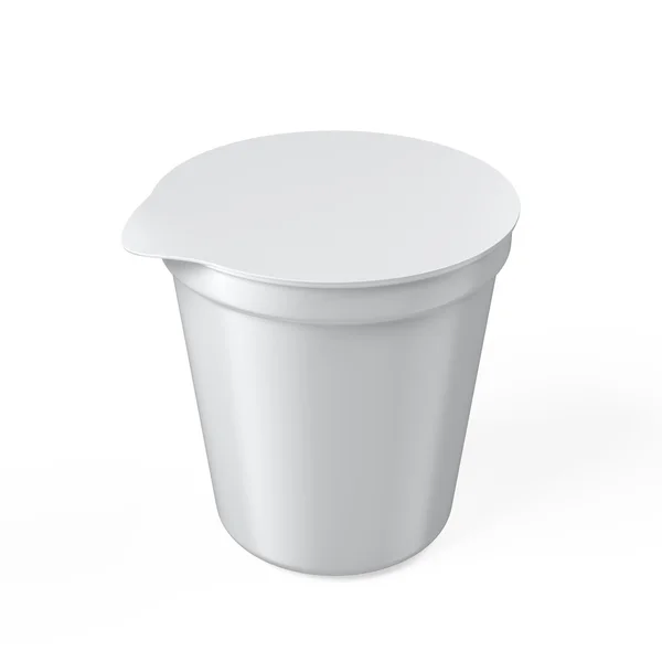 Puste jogurt cup — Zdjęcie stockowe