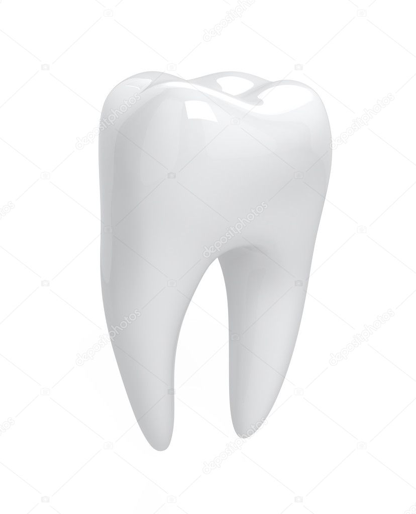 Tooth isolated on white