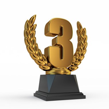 Third place trophy cup clipart