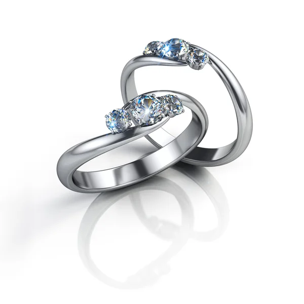 Diamantové prsteny — Stock fotografie