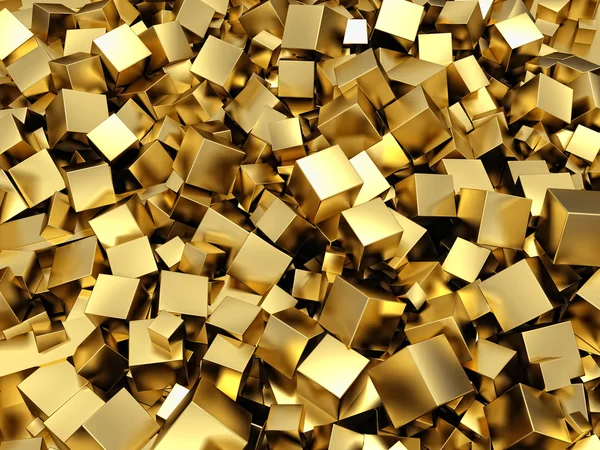 Golden cubes background — Stock Photo, Image