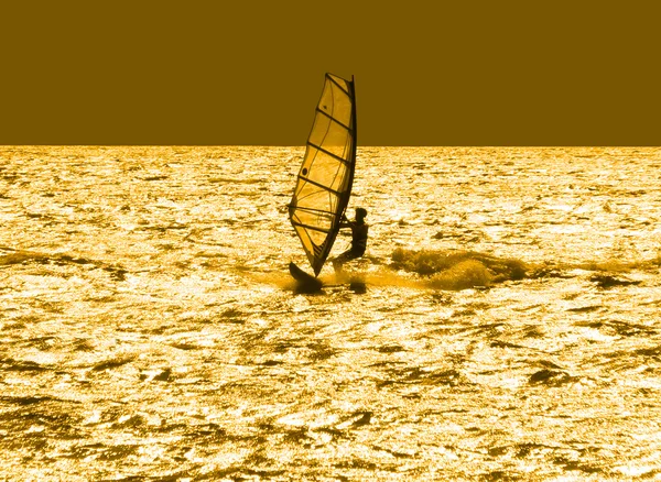 Solitary windsurfer — Stock Photo, Image