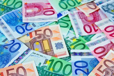 Euro banknotes clipart