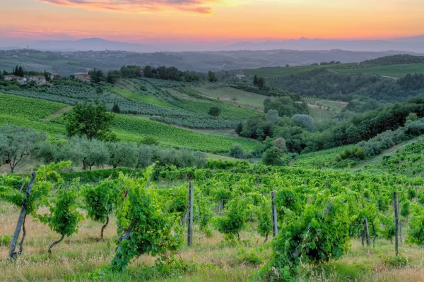 Solnedgång i Toscana — Stockfoto