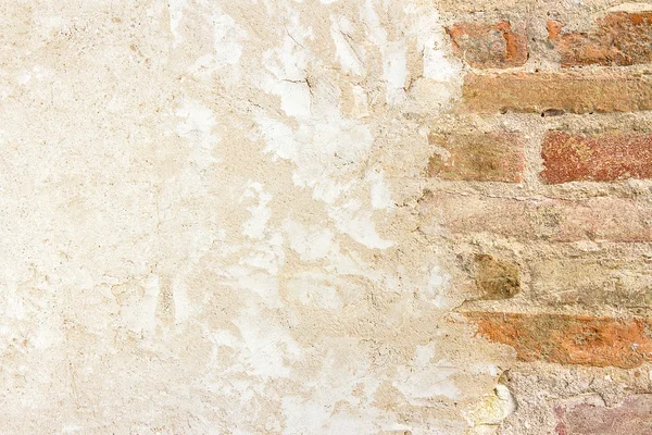 Brickwall with plastered wall — Stock Photo, Image