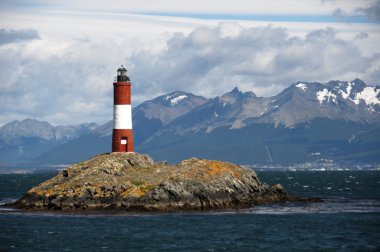 Red and white lighthouse clipart