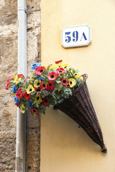 Košík s květinami — Stock fotografie