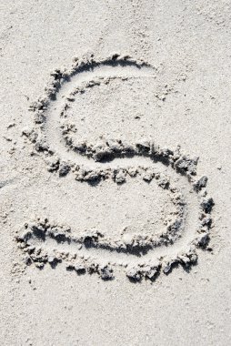 Sand beach alphabet: letter S clipart