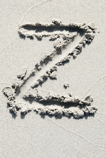 Kum plaj alfabesi: Z harfi — Stok fotoğraf