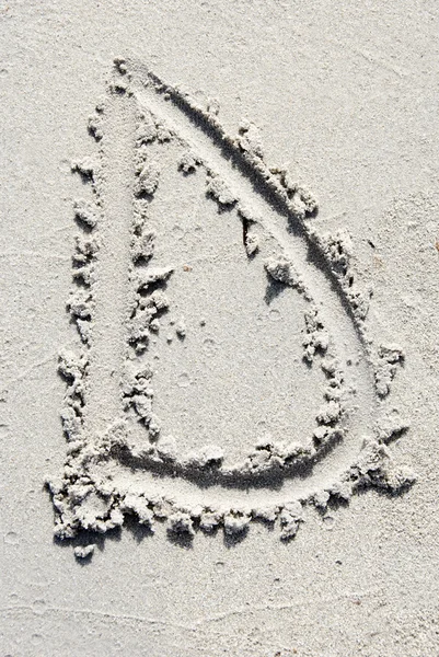 Písečná pláž abeceda: písmeno D — Stock fotografie