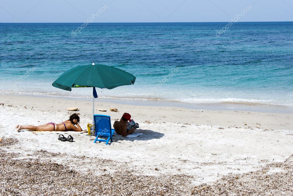 Couple in beach relax