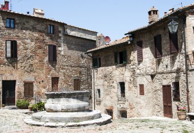 Castiglione d'orcia Meydanı - Toskana, İtalya