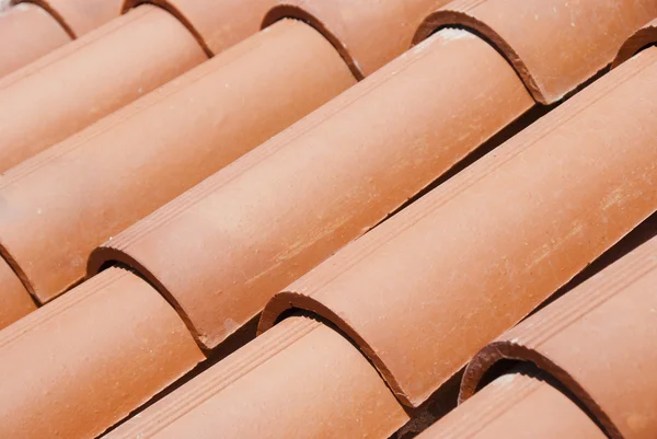 stock image Red clay roof tiles