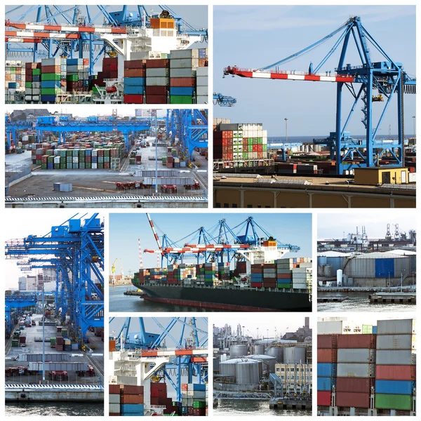 Cargo shipping collage — Stock Photo, Image