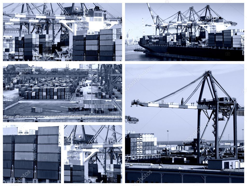 Cargo shipping collage