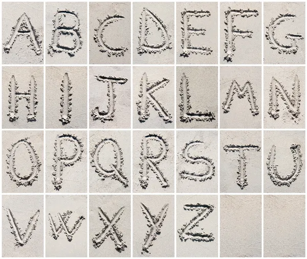 Αμμουδιά αλφάβητο - το κολάζ Royalty Free Εικόνες Αρχείου