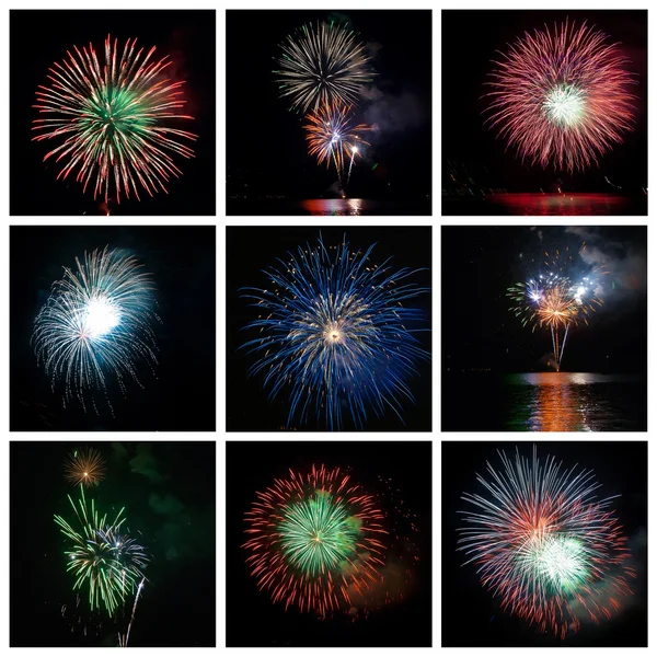 Collage de fuegos artificiales — Foto de Stock