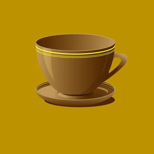 Brown coffee cup with saucer — Stock Photo, Image