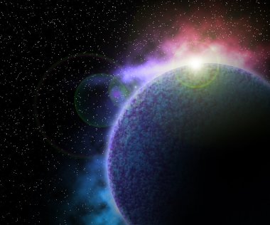 Planet in Space Background clipart