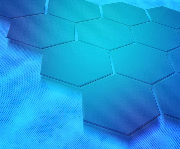 ブルー六角形抽象的な背景 — ストック写真