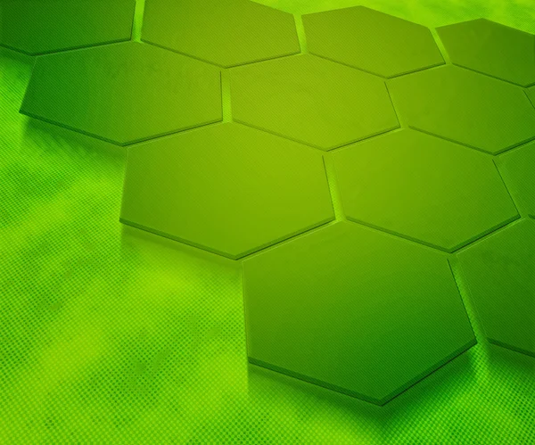 Hexágonos verdes fundo abstrato — Fotografia de Stock