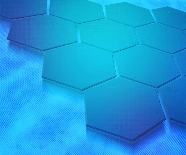 Blauwe zeshoeken abstract achtergrond — Stockfoto