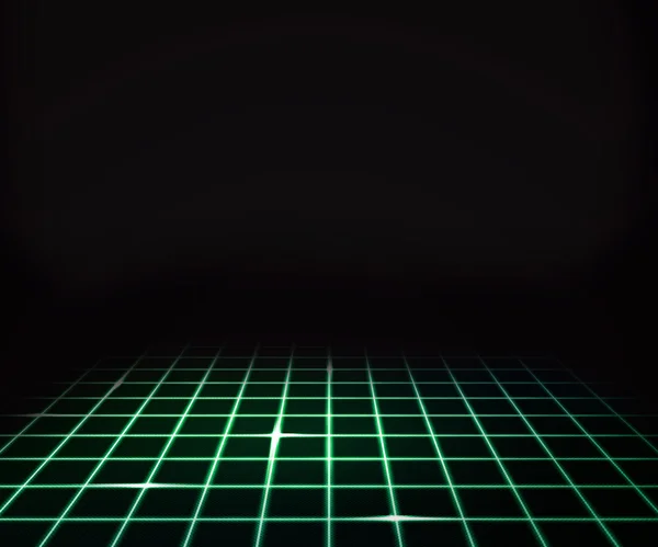 Sfondo del pavimento laser virtuale verde — Foto Stock