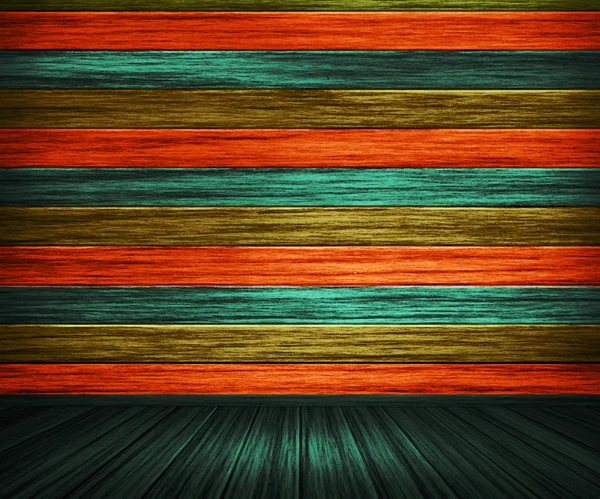 Colorful Orange Painted Wooden Interior — Stock Photo, Image