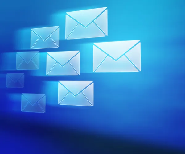 Blaue E-Mails abstrakter Hintergrund — Stockfoto