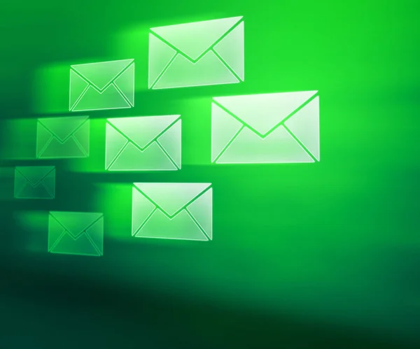 Groene e-mails abstracte achtergrond — Stockfoto