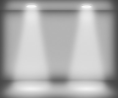 White Room with Two Spotlights clipart