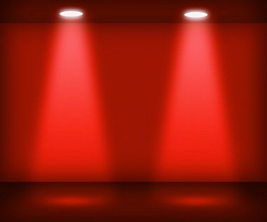 Red Room with Two Spotlights clipart