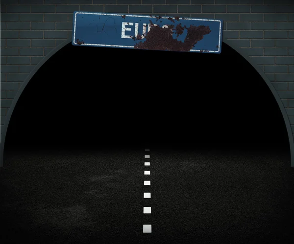 Camino oscuro del euro — Foto de Stock