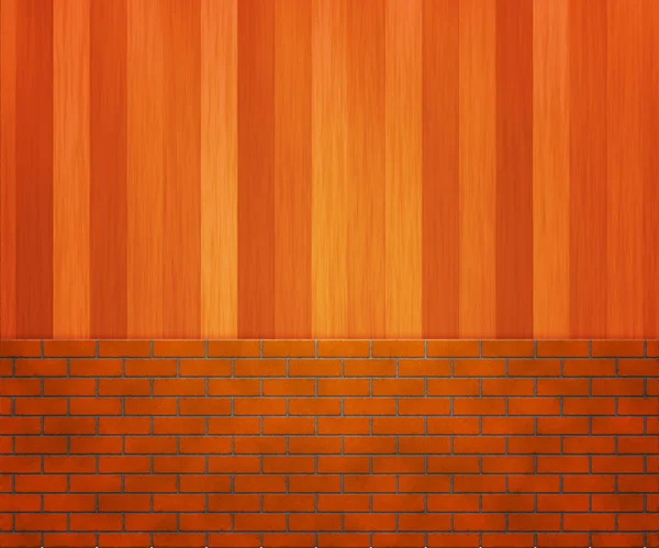 Ladrillo pared de madera —  Fotos de Stock