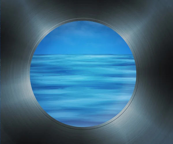 Havet??från fönstret i fartyget — Stockfoto