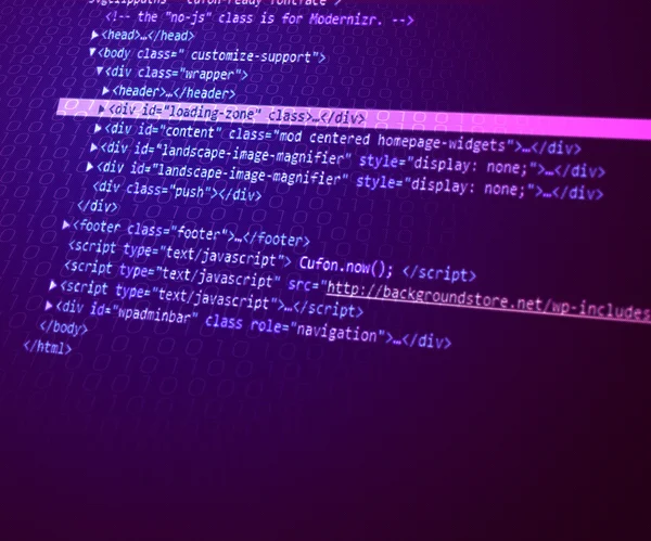 Violet html Código de fundo — Fotografia de Stock