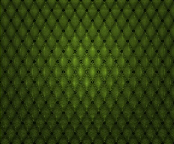 Textura de couro acolchoado verde — Fotografia de Stock