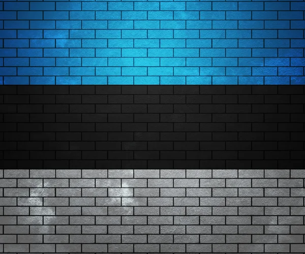 Прапор Естонії на цегляна стіна — стокове фото