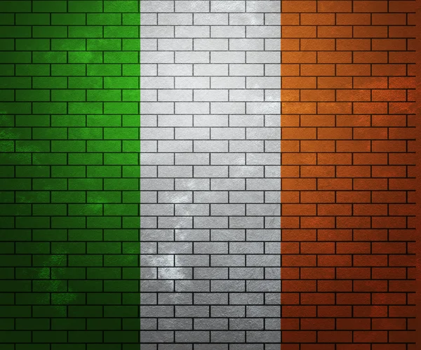 Bandiera dell'Irlanda su Brick Wall — Foto Stock