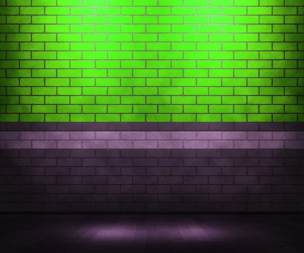 Grön tegel interiör — Stockfoto