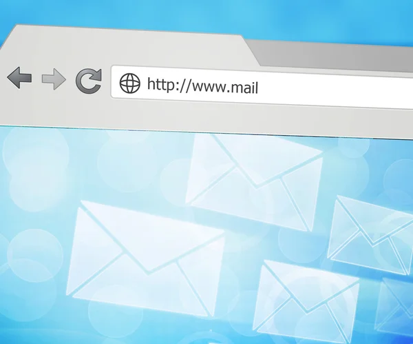 Mail in browser van het web — Stockfoto