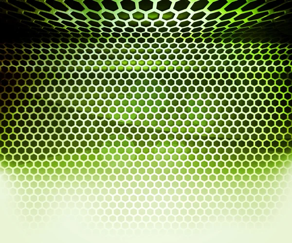 绿色六角网格抽象背景 — 图库照片
