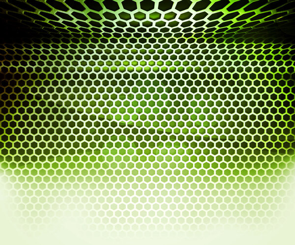 Green Hex Grid Abstract Background
