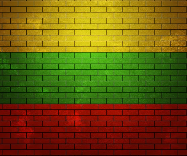立陶宛砖墙上的标志 — 图库照片