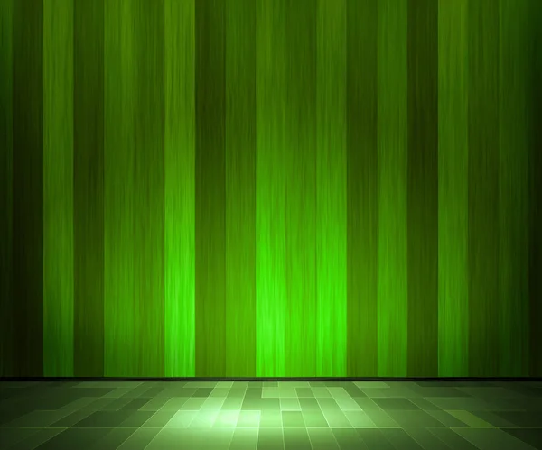 Zelený dřevěný interiér — Stock fotografie