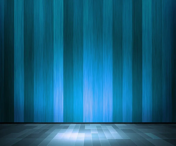 Niebieski drewniane wnętrze — Zdjęcie stockowe